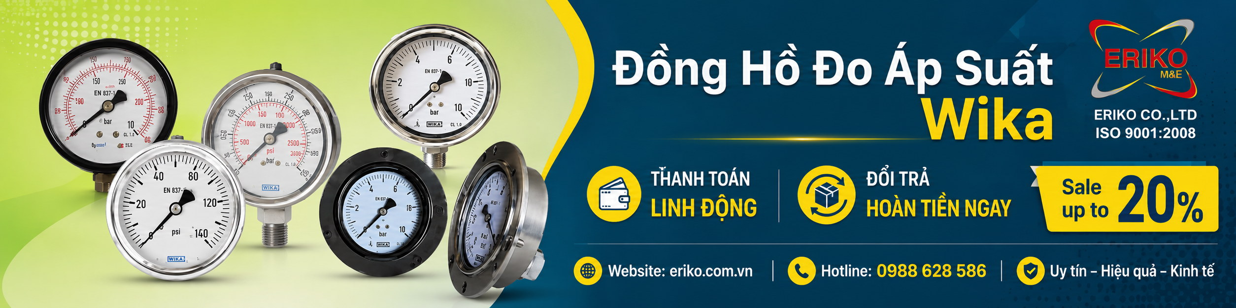 Banner đồng hồ áp suất